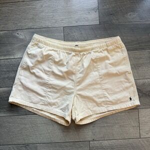 VTG Polo Ralph Lauren Twill Shorts Mens XXL Yellow Chino Pleated Front Beach Y2K